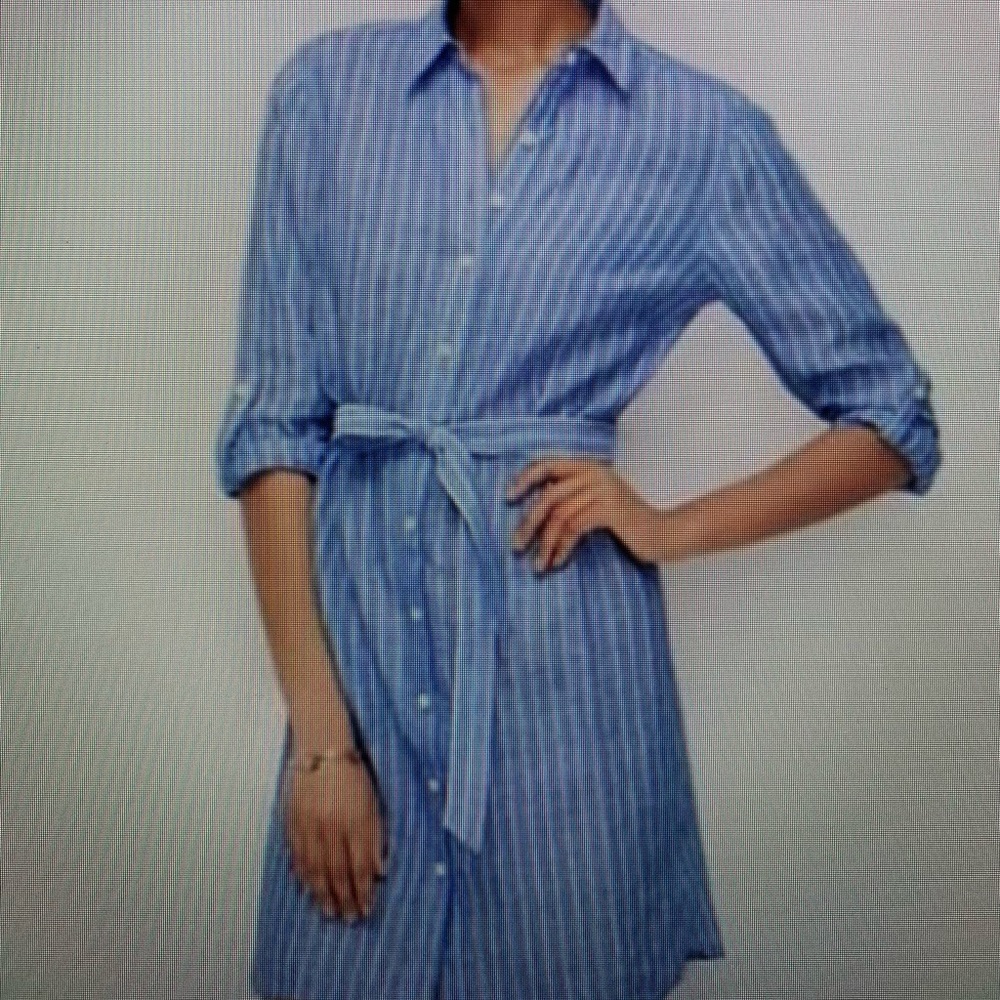 Ann Taylor 100% Linen striped dress